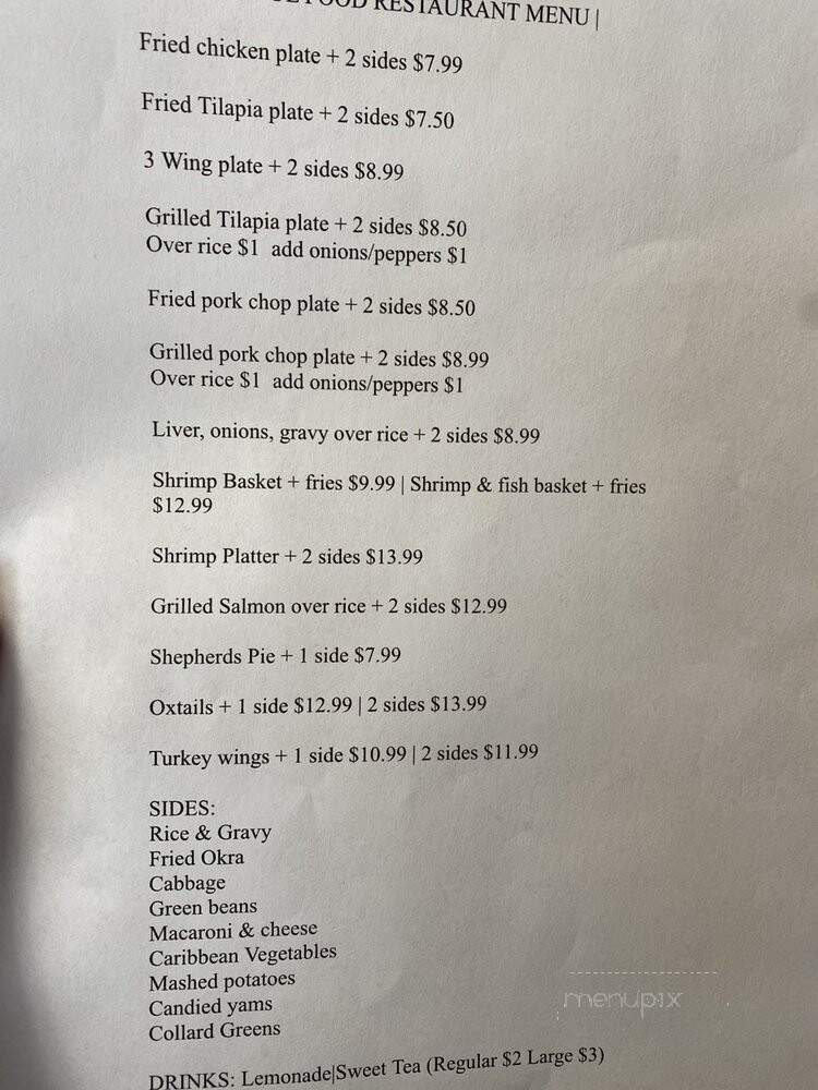 Big Ma's Soul Food - Statesboro, GA menu_pic
