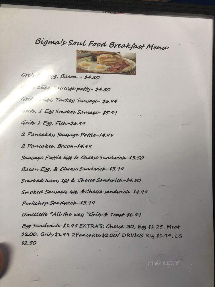 Big Ma's Soul Food - Statesboro, GA menu_pic