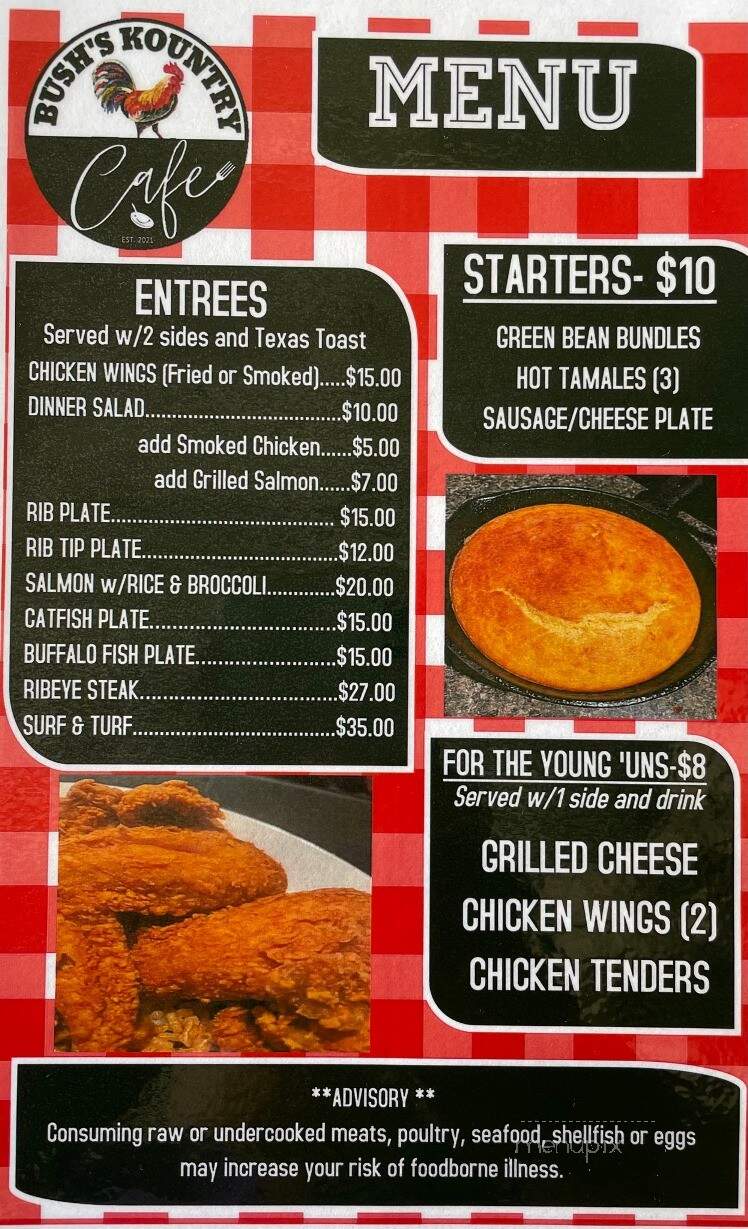 Bush's Kountry Cafe - Leland, MS menu_pic