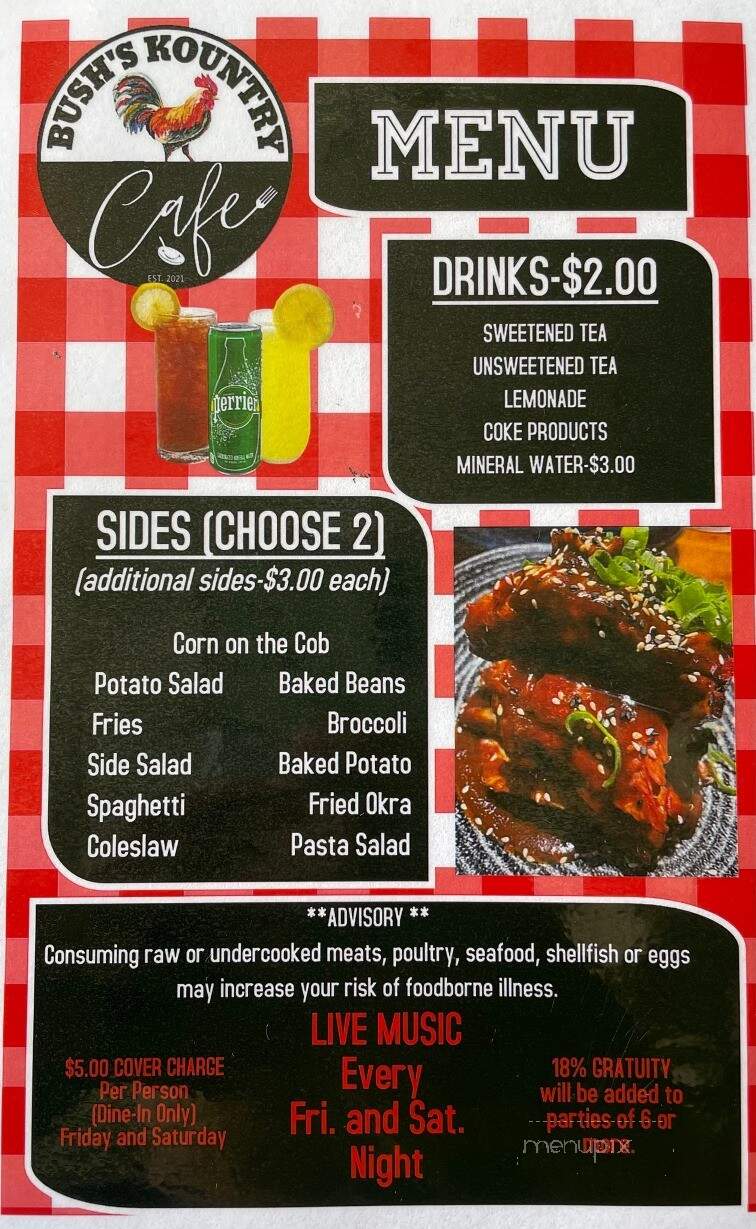 Bush's Kountry Cafe - Leland, MS menu_pic