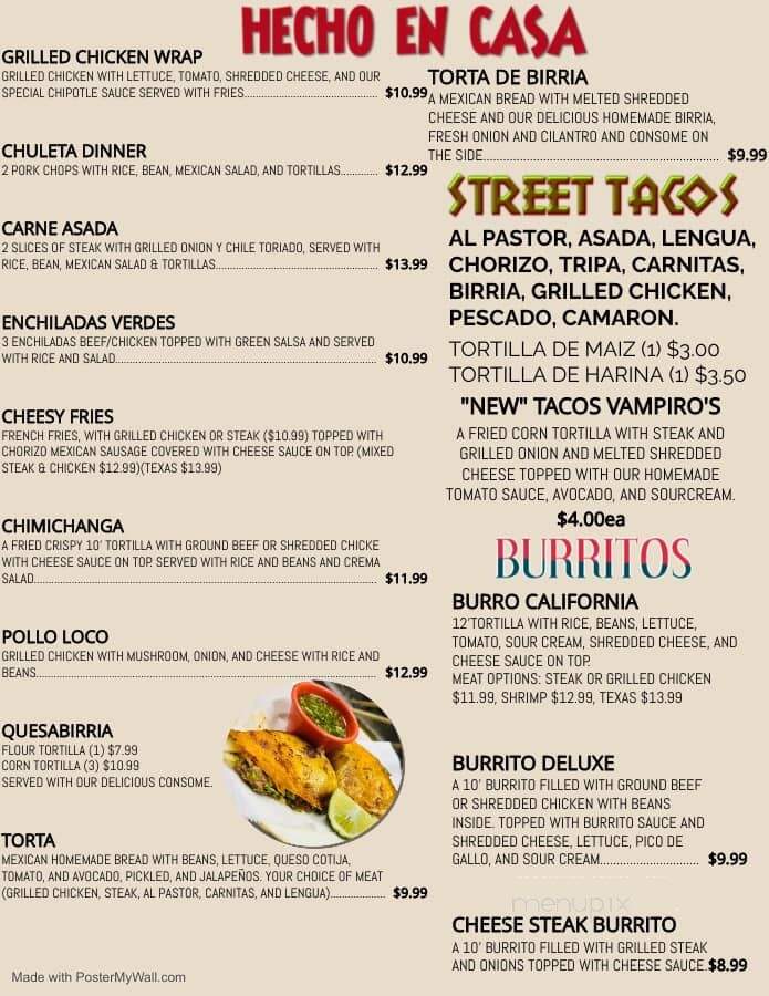 Antojitos Latinos - Glennville, GA menu_pic