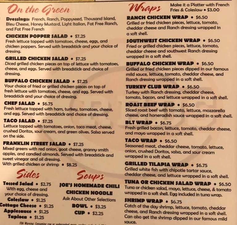 Town Tavern - Chickasaw, OH menu_pic