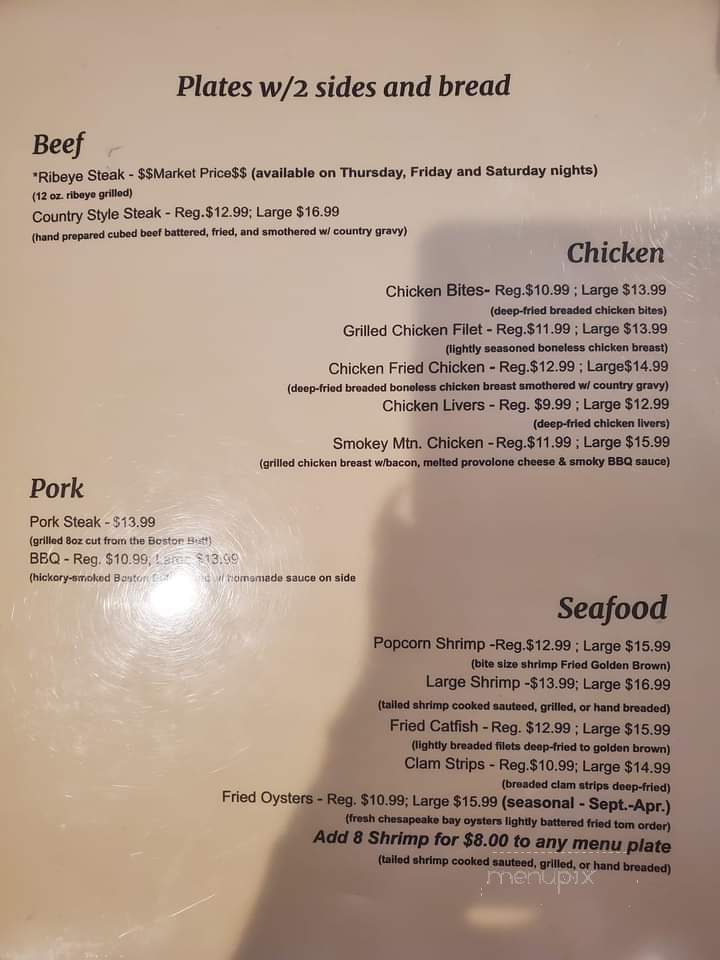 Spainhours - South Boston, VA menu_pic