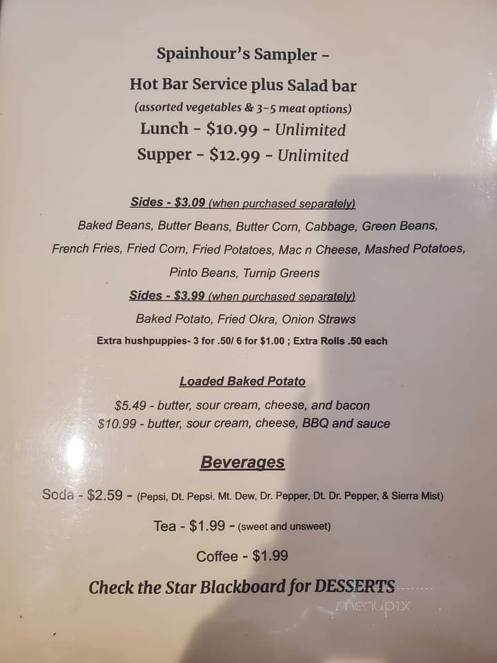 Spainhours - South Boston, VA menu_pic