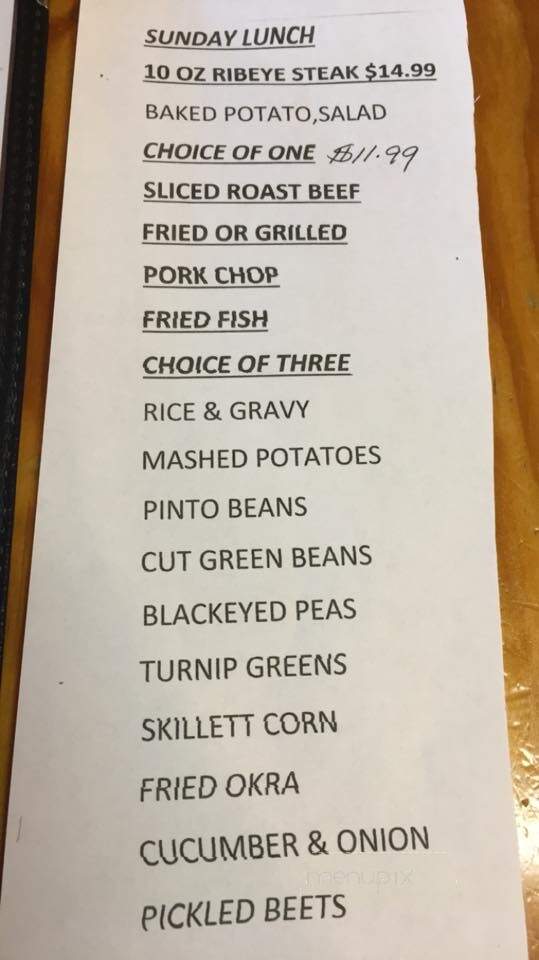 Rosemary's - Logansport, LA menu_pic