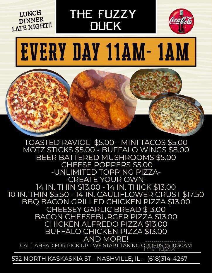 The Fuzzy Duck Saloon - Nashville, IL menu_pic