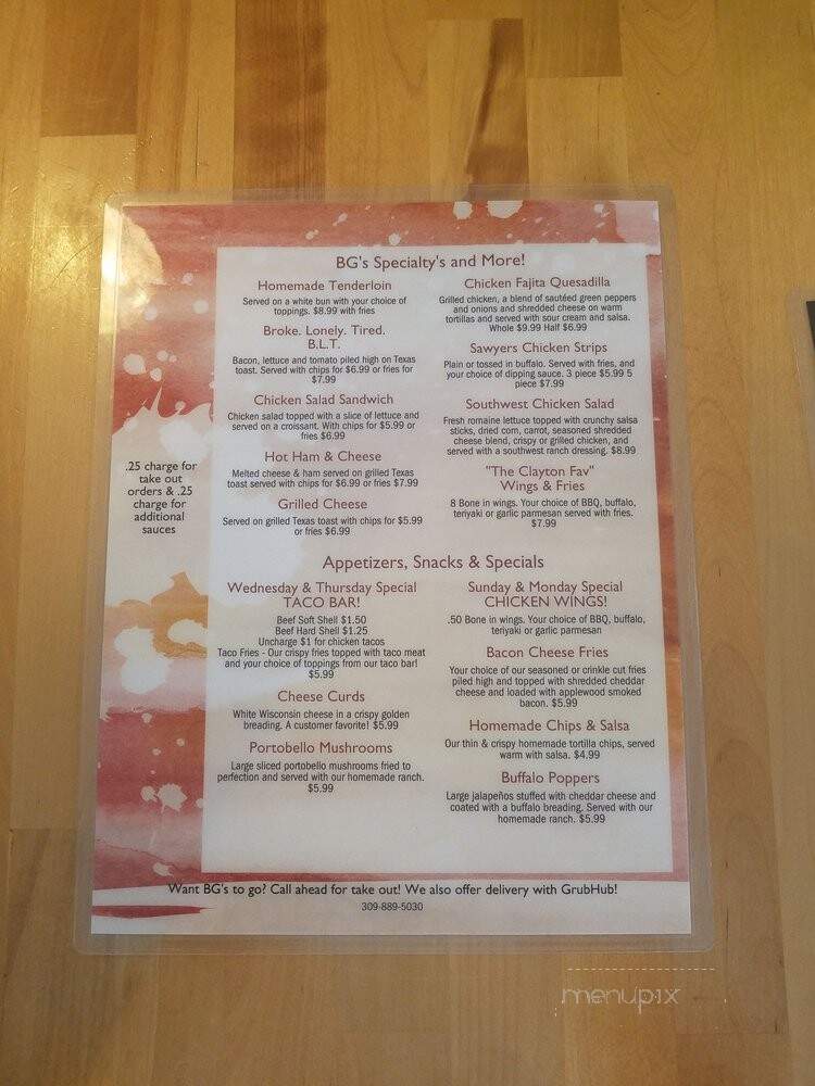 BG's Gaming Cafe - Bayview Gardens, IL menu_pic