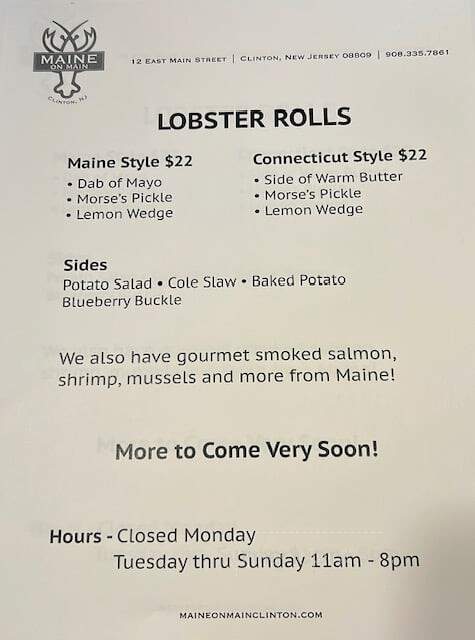 Maine on Main - Clinton, NJ menu_pic