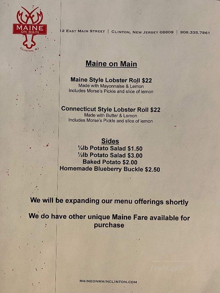 Maine on Main - Clinton, NJ menu_pic