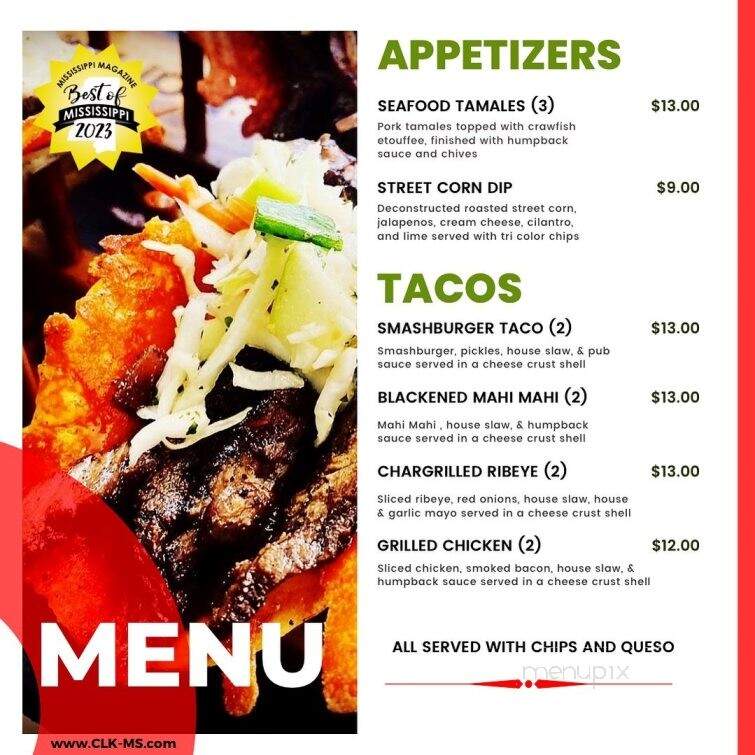 Crooked Letter Kitchen - Pelahatchie, MS menu_pic