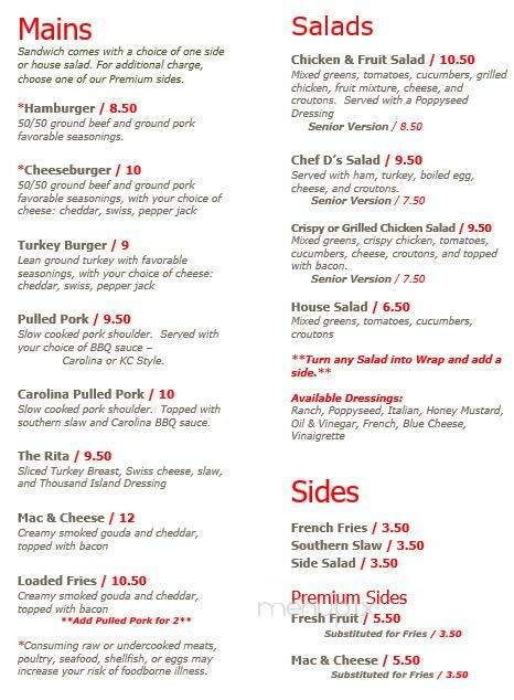 Savor by Chef D - West Liberty, IA menu_pic