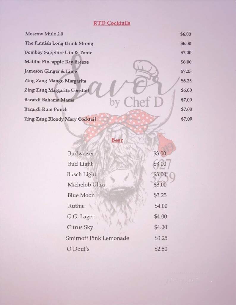 Savor by Chef D - West Liberty, IA menu_pic