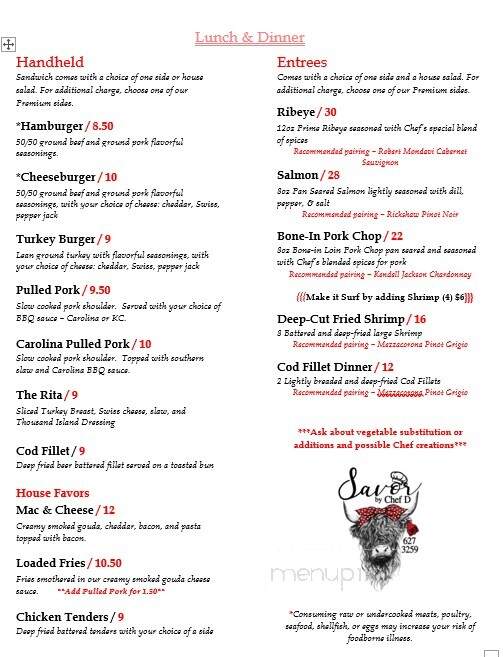 Savor by Chef D - West Liberty, IA menu_pic