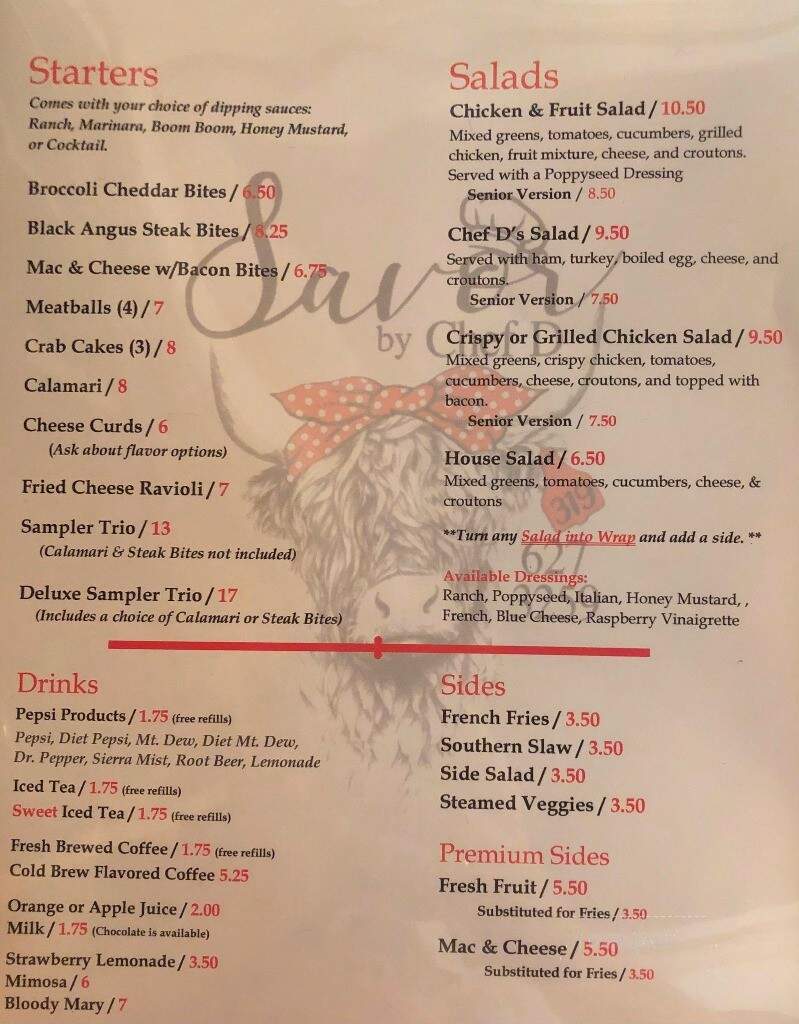 Savor by Chef D - West Liberty, IA menu_pic