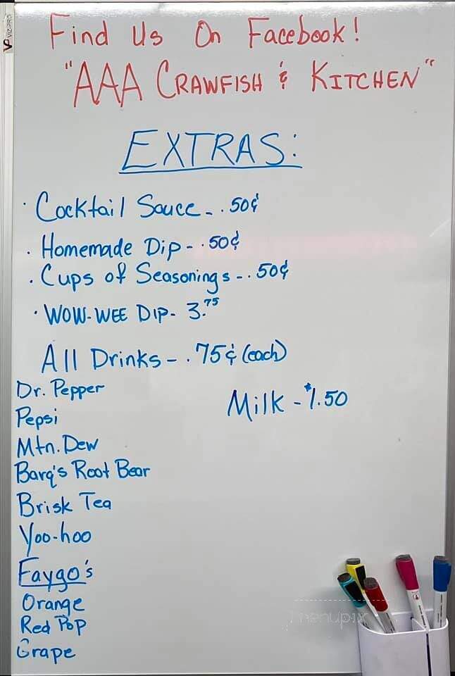 AAA Crawfish and Seafood - Colfax, LA menu_pic
