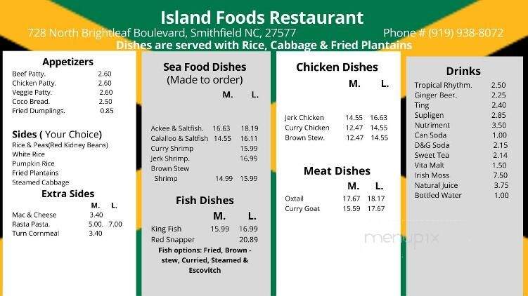 Island Foods Authentic Jamaican Restaurant - Smithfield, NC