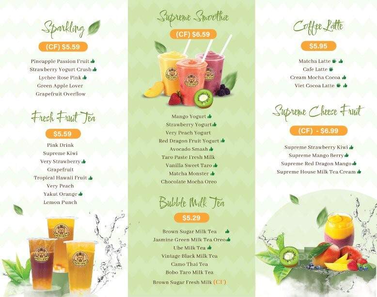 Fruity Boba - Fayetteville, NC menu_pic
