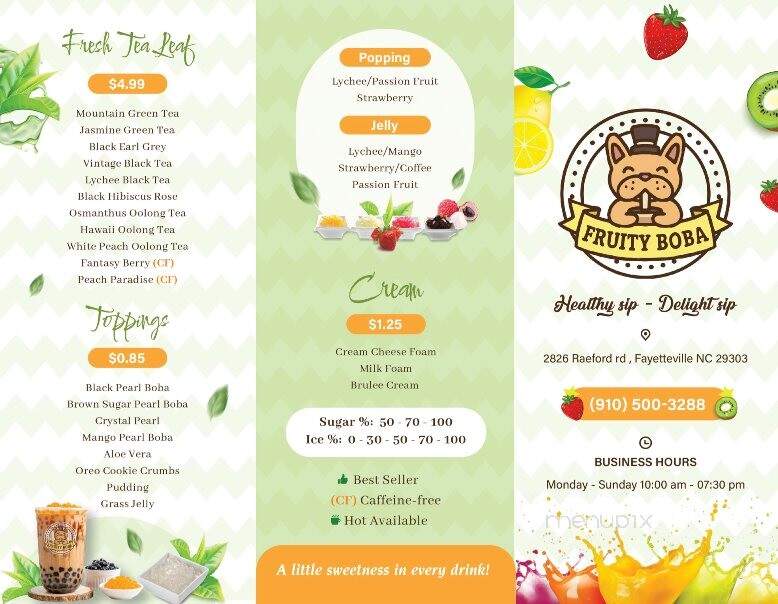 Fruity Boba - Fayetteville, NC menu_pic