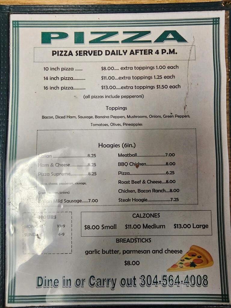 Rebecca's Restaurant & Lounge - New Cumberland, WV menu_pic