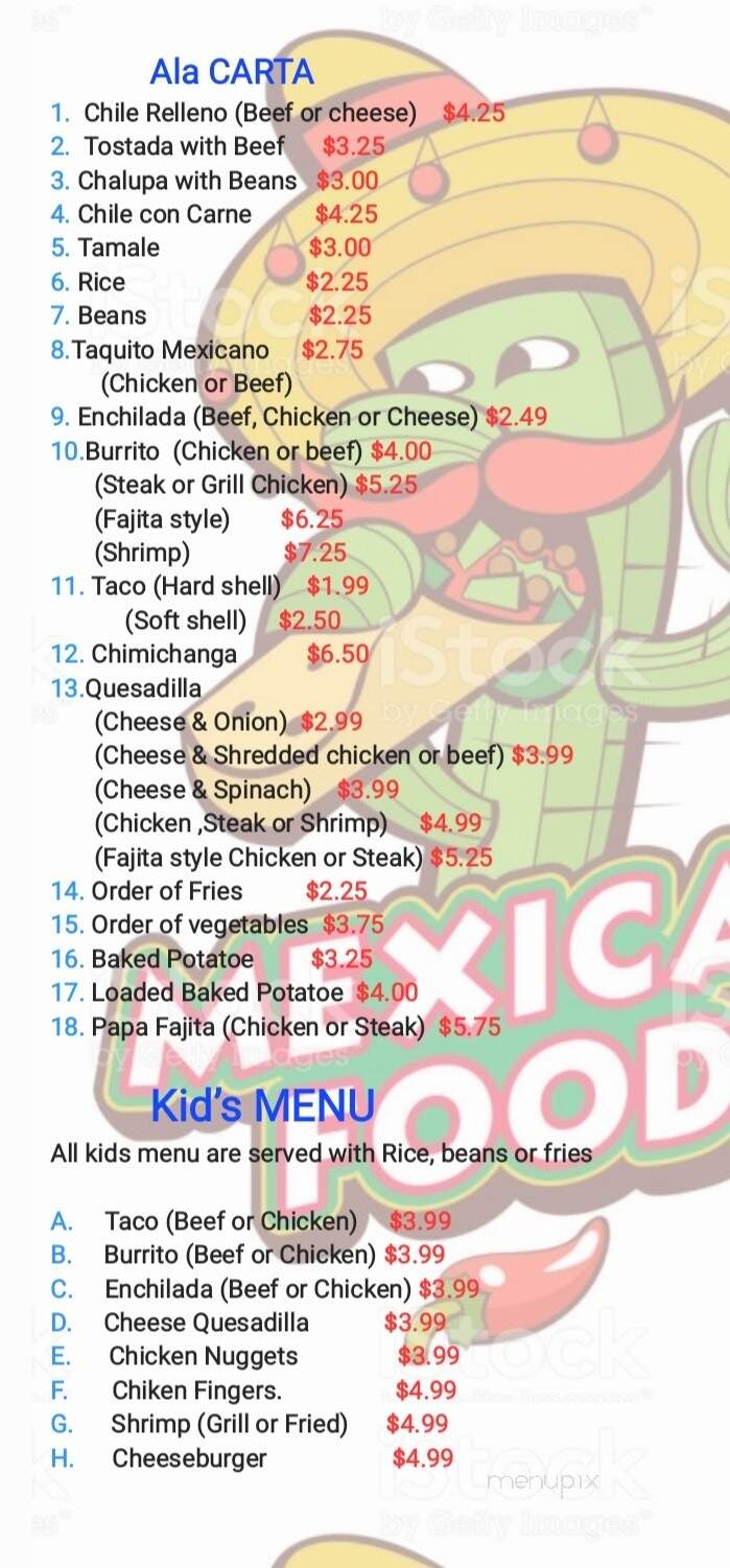 La Huastequita Mexican Restaurant - Demopolis, AL menu_pic