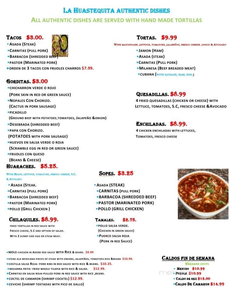 La Huastequita Mexican Restaurant - Demopolis, AL menu_pic
