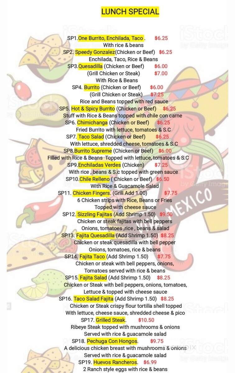 La Huastequita Mexican Restaurant - Demopolis, AL menu_pic