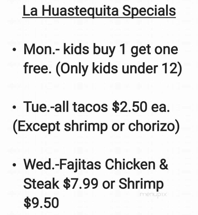 La Huastequita Mexican Restaurant - Demopolis, AL menu_pic