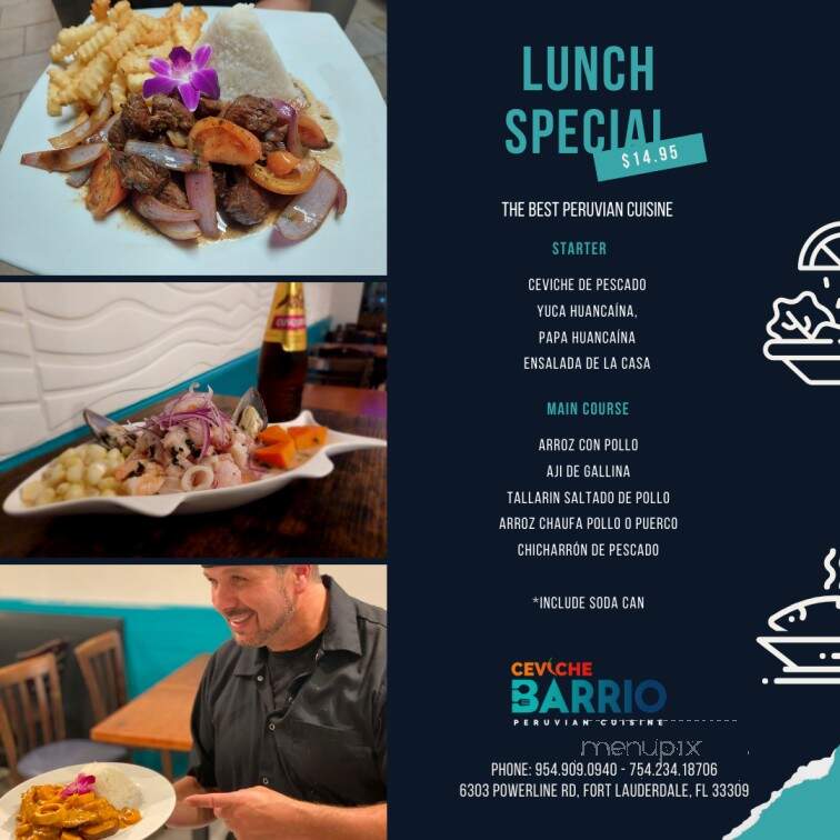 Ceviche Barrio Peruvian Cuisine - Fort Lauderdale, FL menu_pic