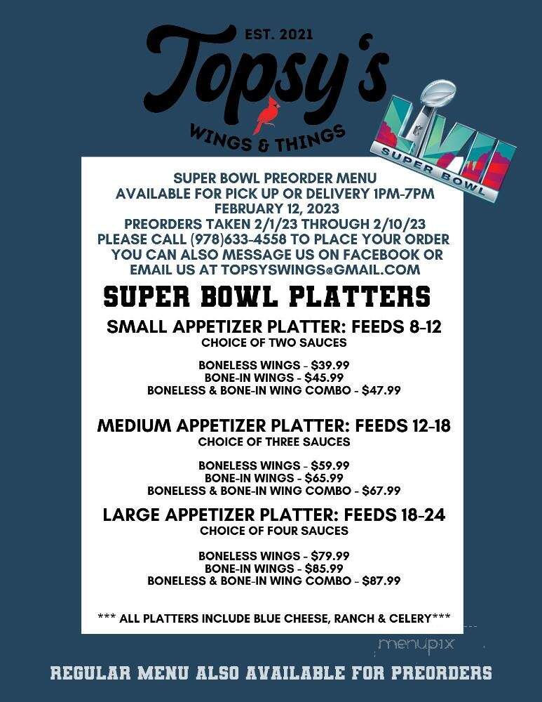 Topsy's - Orange, MA menu_pic