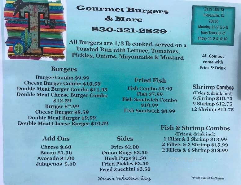 T's Gourmet Burgers - Floresville, TX