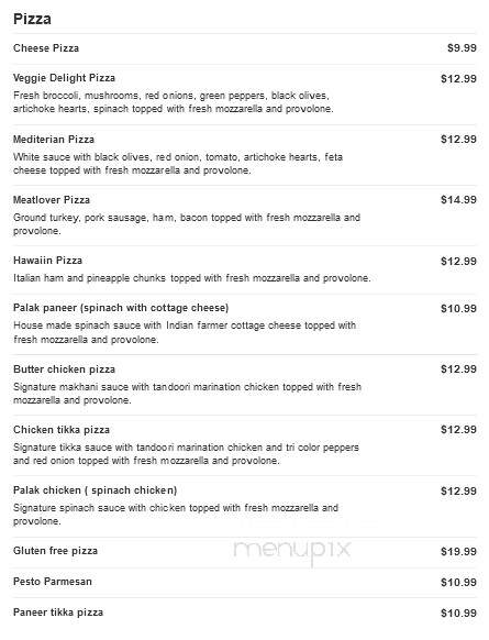 Desi Pizzeria - Salisbury, MD menu_pic