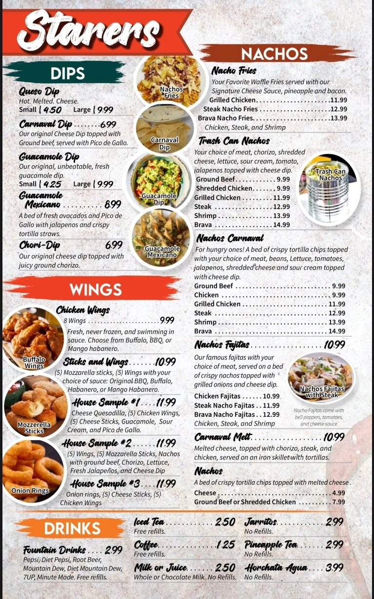El Carnaval Mexican Restaurant - Linn, MO menu_pic