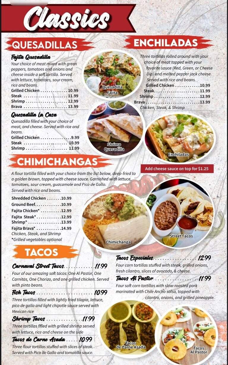 El Carnaval Mexican Restaurant - Linn, MO menu_pic