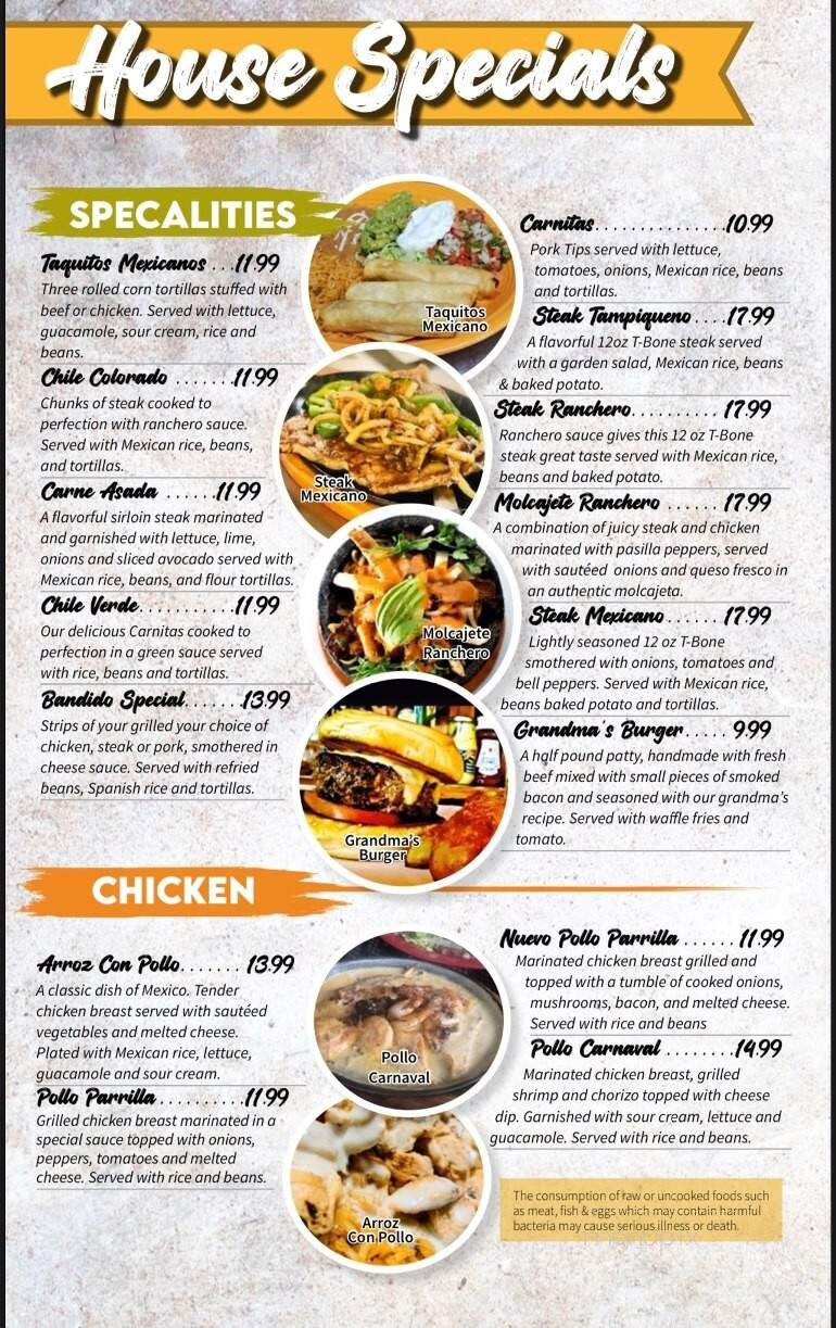El Carnaval Mexican Restaurant - Linn, MO menu_pic