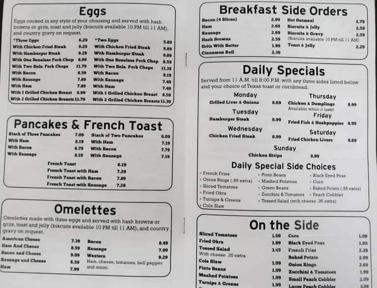 I-45 Restaurant - Fairfield, TX menu_pic