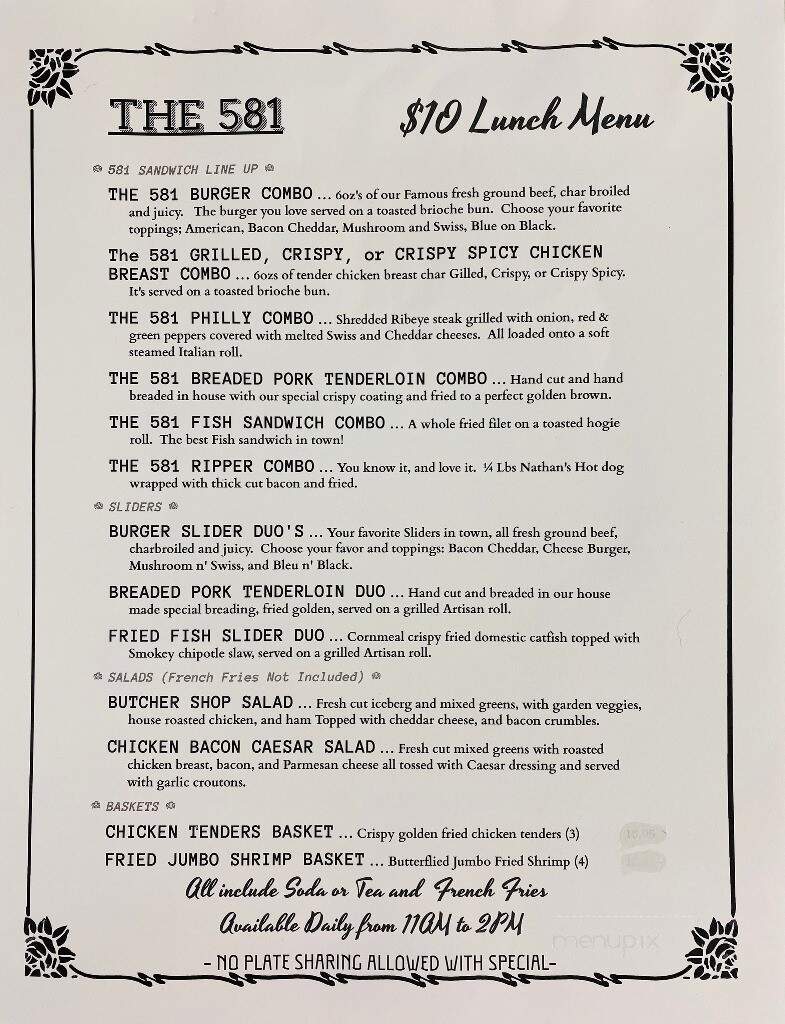The581 - Mexico, MO menu_pic