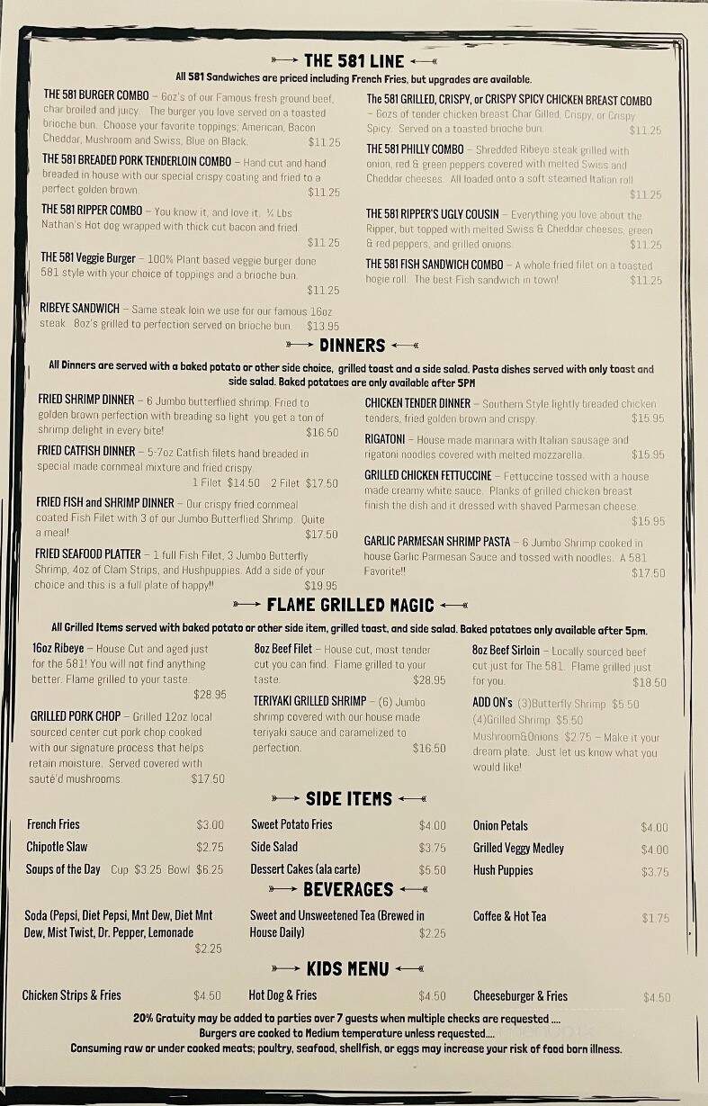 The581 - Mexico, MO menu_pic