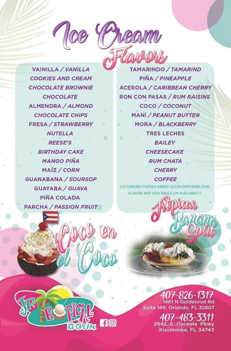 Jr Tropical Ice Cream - Orlando, FL