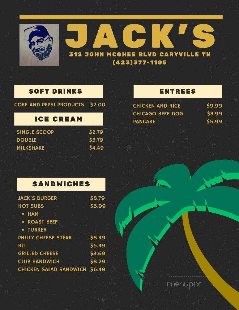 Jack's Caryville - Caryville, TN menu_pic