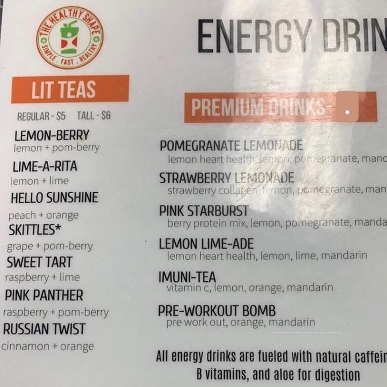 The Healthy Shape - Greensboro, NC menu_pic