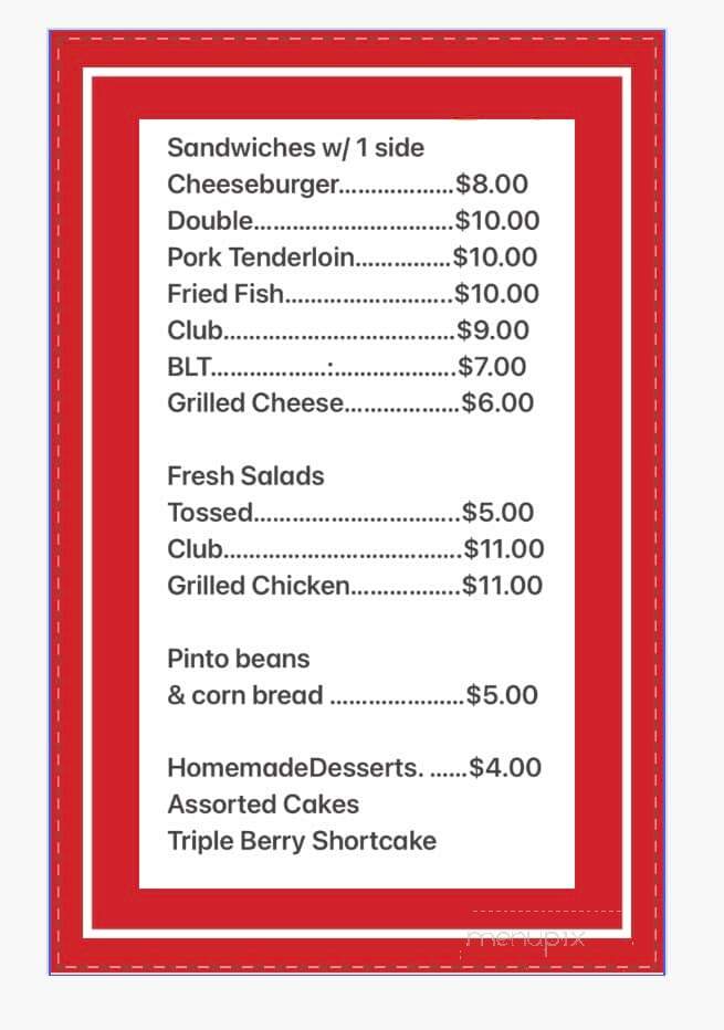 Abe's Awesome Cafe - Hodgenville, KY menu_pic