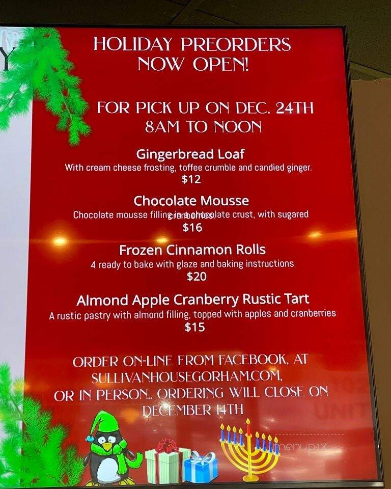 Sullivan House - Gorham, ME menu_pic