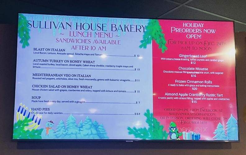 Sullivan House - Gorham, ME menu_pic