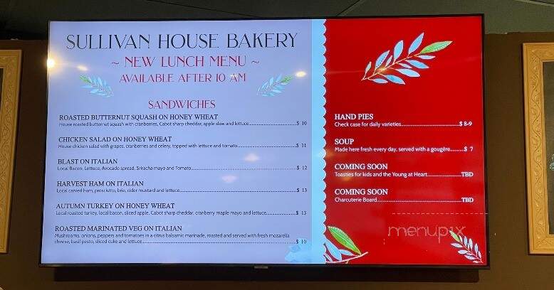 Sullivan House - Gorham, ME menu_pic