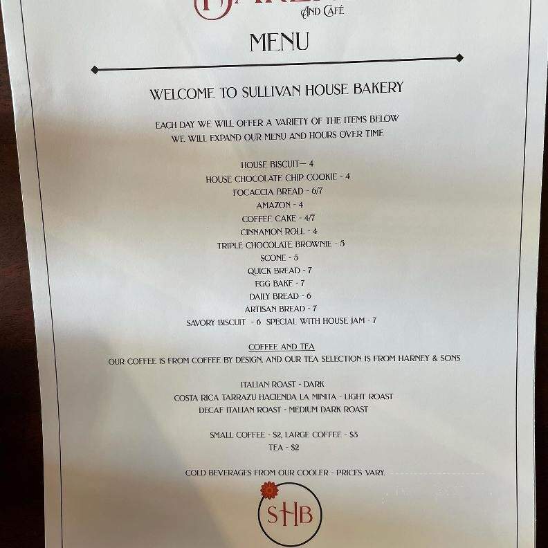 Sullivan House - Gorham, ME menu_pic