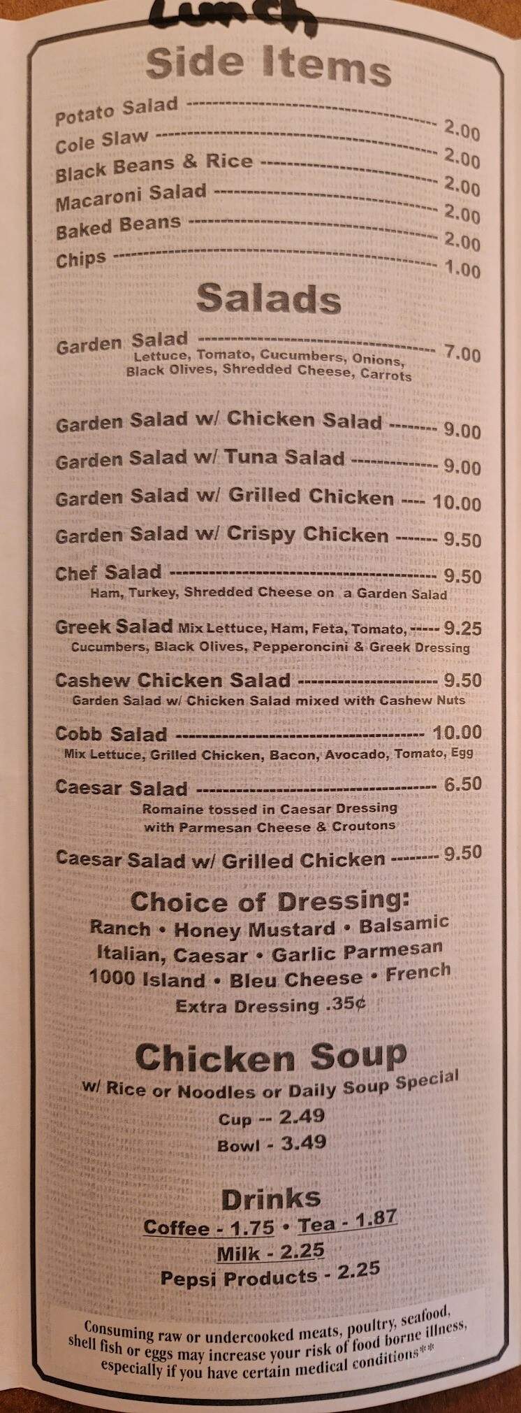 Kelley's Lunch Box - Bushnell, FL menu_pic
