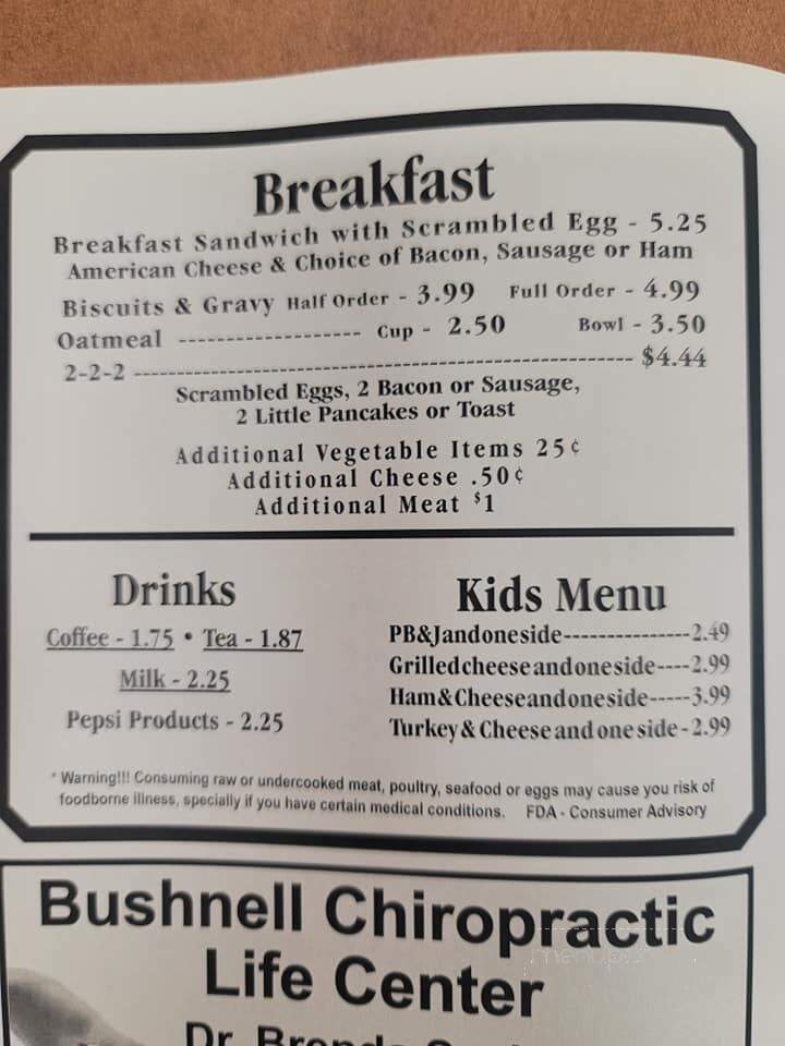 Kelley's Lunch Box - Bushnell, FL menu_pic