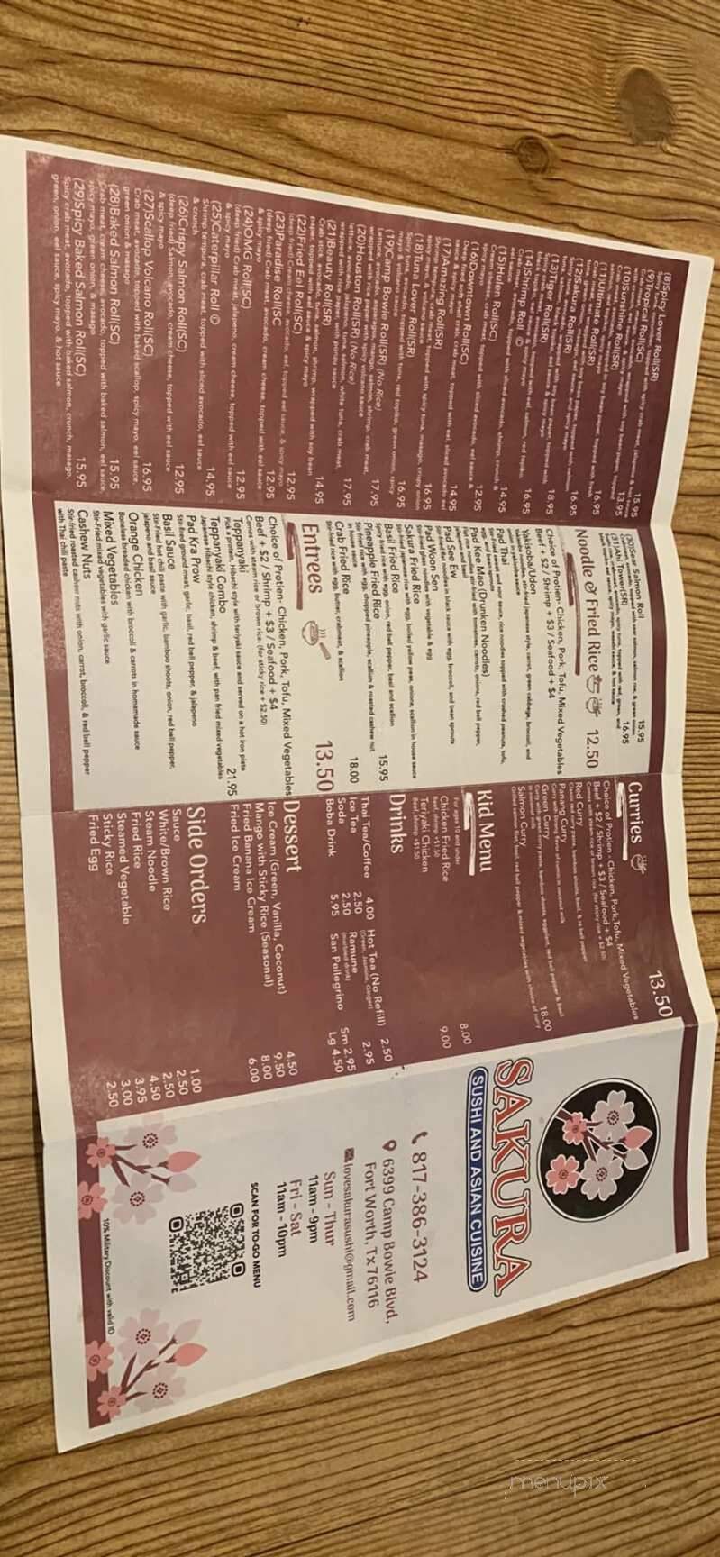 Sakura Sushi & Asian Cuisine - Fort Worth, TX menu_pic