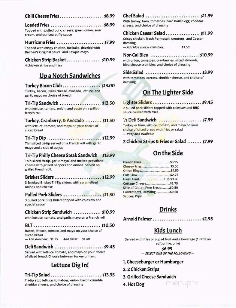 Miner Diner - Yreka, CA menu_pic
