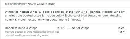 Jaid's Lounge - Wind Gap, PA menu_pic